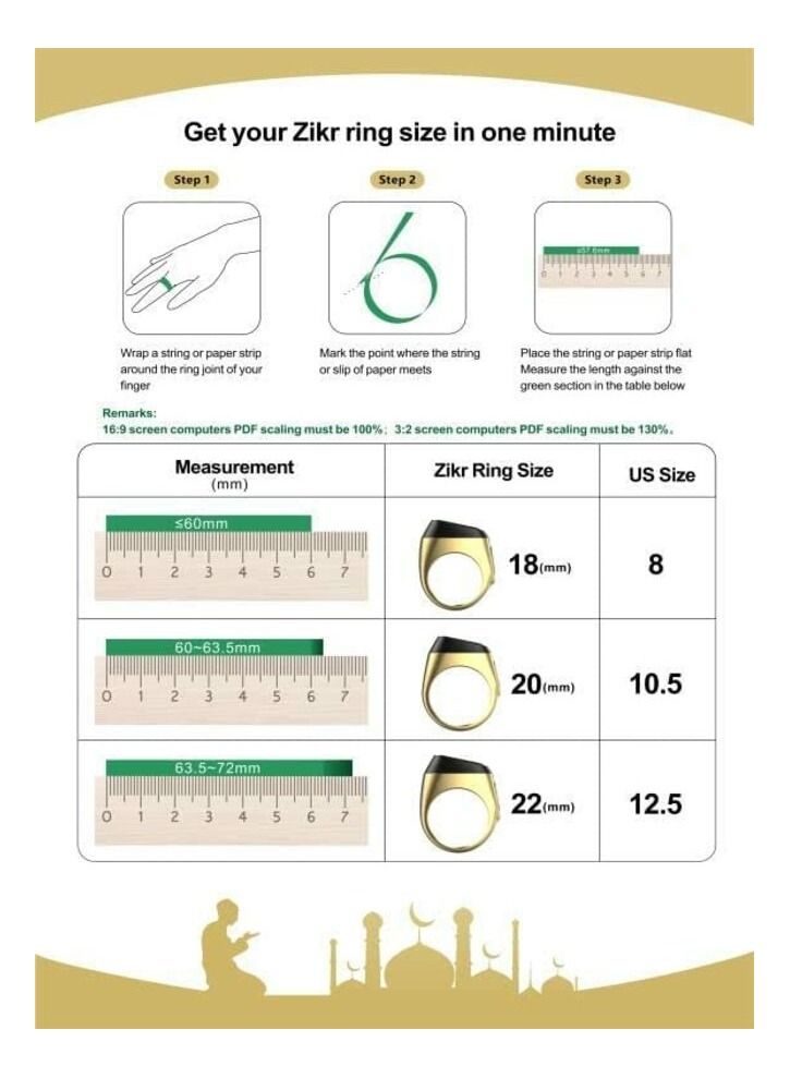 iQIBLA Smart Tasbih Zikr Ring New 2022 Aluminium alloy only 11.7g 18 MM SILVER With Charging Box - Image 5