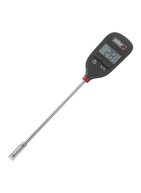 Portable Instant-Read Display Monitor Digital Thermometer Black and Silver 20.32 cm
