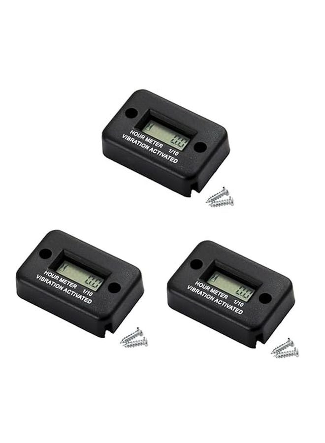 3Pcs LCD Hour Meter Timer 5 4X3 65cm Easy Installation For Engine Lawn Mower - Image 1