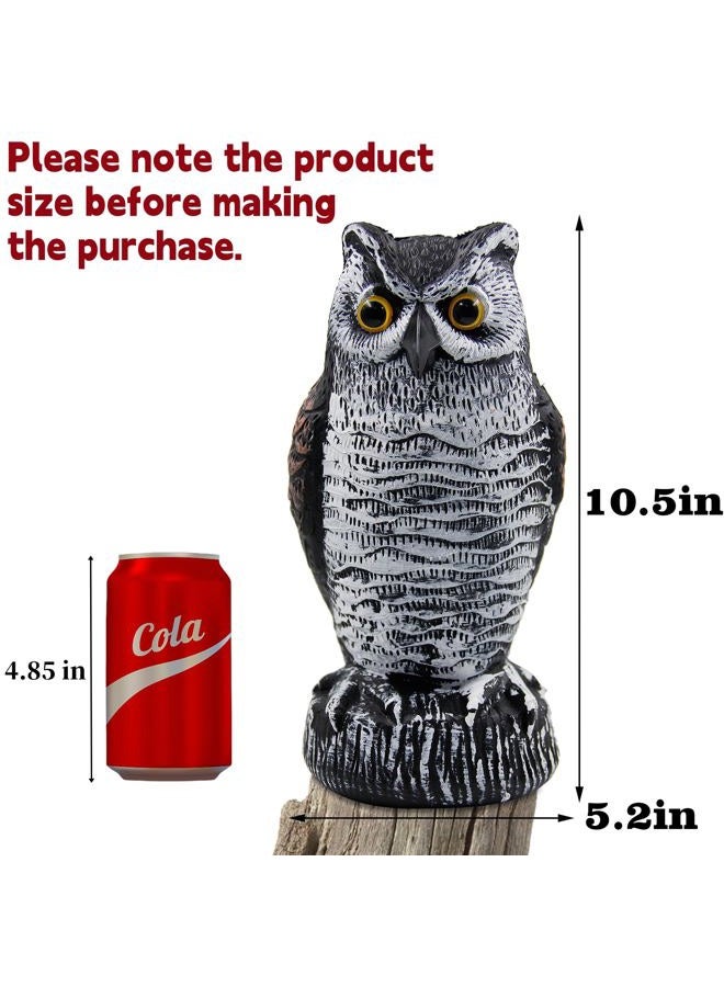 Hausse 2 Pack Fake Horned Owl Bird Scarecrow Decoy, Plastic Owl Bird Deterrents, Nature Enemy Pest Repellent for Outdoor Garden Yard - Image 2