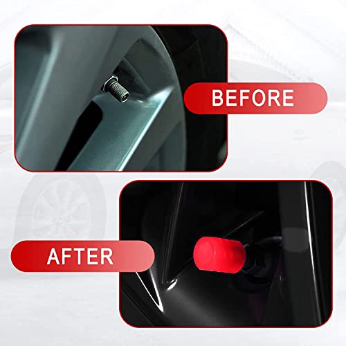 Careflection || Luminous Wheels Cap Tire Valve Stem, Glow Luminous at Night, Air Caps Cover Fluorescent, Illuminated Auto Car Wheel Valve Stem Caps Cover for SUV, Motorcycles, Truck (4 PCS, Red) - Image 4