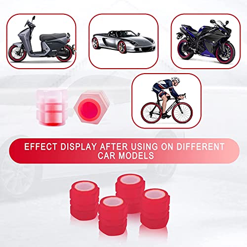 Careflection || Luminous Wheels Cap Tire Valve Stem, Glow Luminous at Night, Air Caps Cover Fluorescent, Illuminated Auto Car Wheel Valve Stem Caps Cover for SUV, Motorcycles, Truck (4 PCS, Red) - Image 5