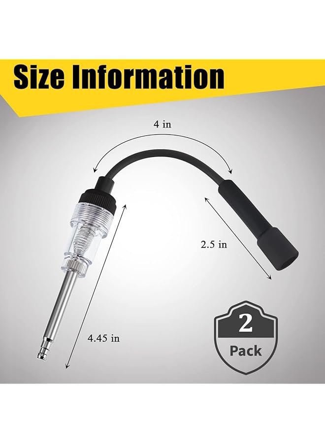 Generic 2Pcs Inline Spark Plug Tester Engine Ignition Tester Straight Boot Ignition Tester Light Lawnmower Engine Checker Armature Diagnostic Detector For Automotive Car Internal External Engine - Image 2