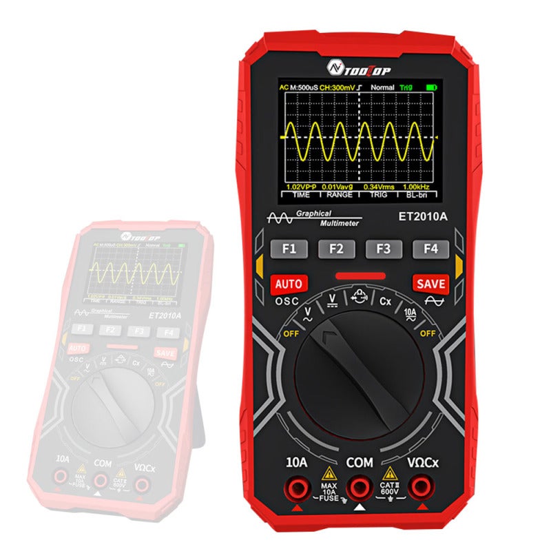 Oscilloscope Multimeter 2-In-1: 1MHz 4000-Count Auto-Ranging High-Resolution Color Display - 3 Trigger Modes Auto Capture 100-Group Data Storage for Electronic Circuit Troubleshooting Computer Repair - Image 1