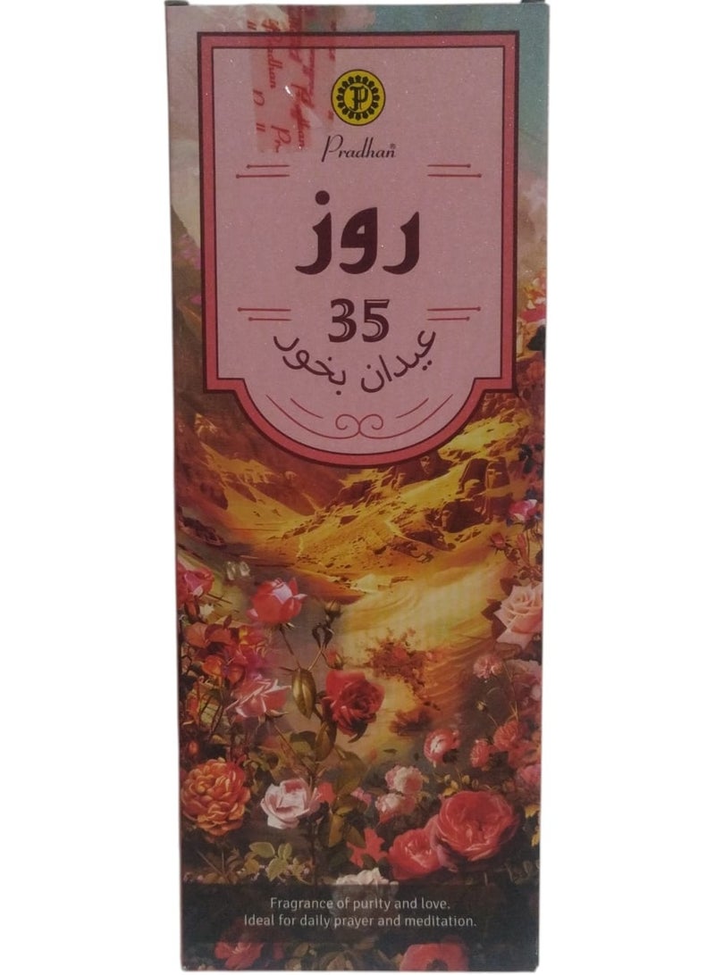 PRADHAN Rose Incense Sticks - 35 Sticks - Image 1