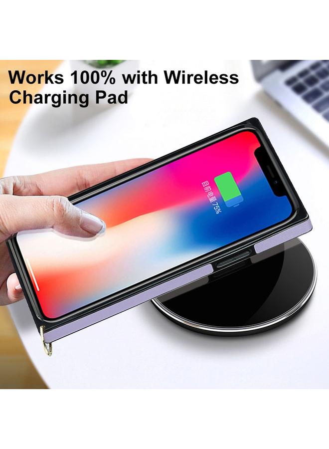 S-TOP Case For iPhone 12 Pro Max Elegant Rhombic Pattern Microfiber Leather +TPU Shockproof Case with Crossbody Strap Chain - Image 5