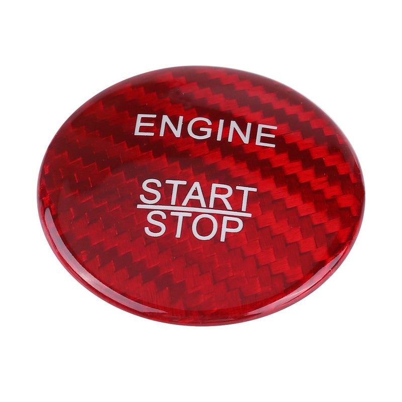 Keenso Carbon Fiber Engine Start Button Cover Trim for A B C GLC GLA CLA ML GL Class W176 W246 W205 X253 X156 C117Red - Image 2