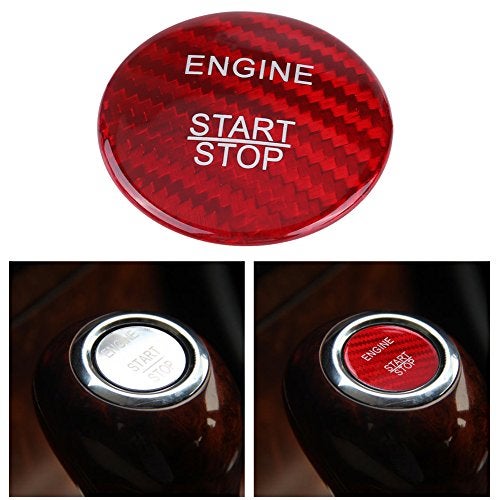Keenso Carbon Fiber Engine Start Button Cover Trim for A B C GLC GLA CLA ML GL Class W176 W246 W205 X253 X156 C117Red - Image 3