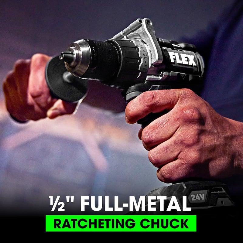 FLEX 24V Brushless Cordless 1/2-Inch 1,400 In-Lbs Torque 2-Speed Drill Driver Turbo Mode Tool Only, Battery and Charger Not Included - FX1171T-Z - Image 5