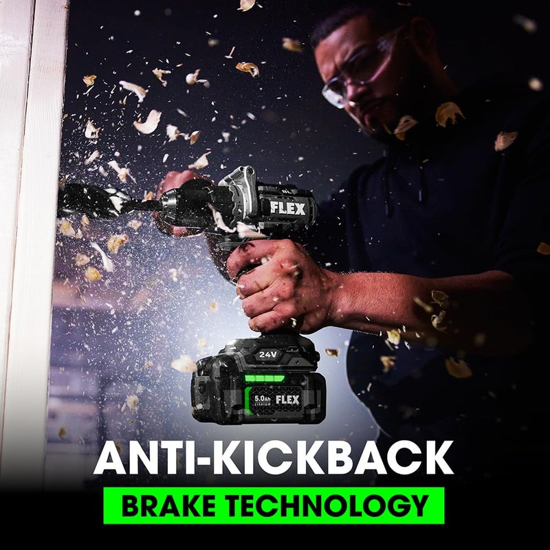 FLEX 24V Brushless Cordless 1/2-Inch 1,400 In-Lbs Torque 2-Speed Drill Driver Turbo Mode Tool Only, Battery and Charger Not Included - FX1171T-Z - Image 3