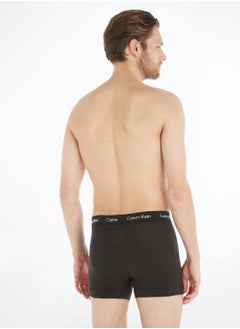 CALVIN KLEIN Men's 3 Pack Trunks - Cotton Stretch, Black/ Blue  - Image 5