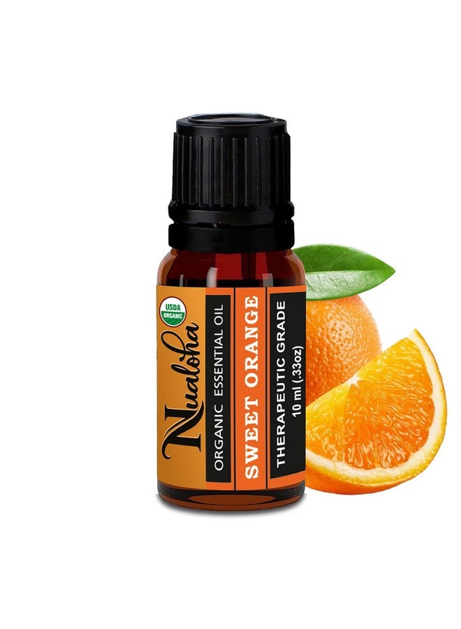 Nualoha Organic Sweet Orange Essential Oil - Brazilian Pure Natural Therapeutic Grade Oil For Aromatherapy, Diffuser, Soap, Bath Bombs, Candles, Face, Skin Care -10 ML - Image 1