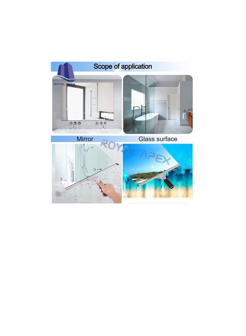 Generic Stainless Steel Glass Wiper for Car Floor Bathroom Mirror Wiper Windows Glass Cleaning (25 CM)  - Image 3