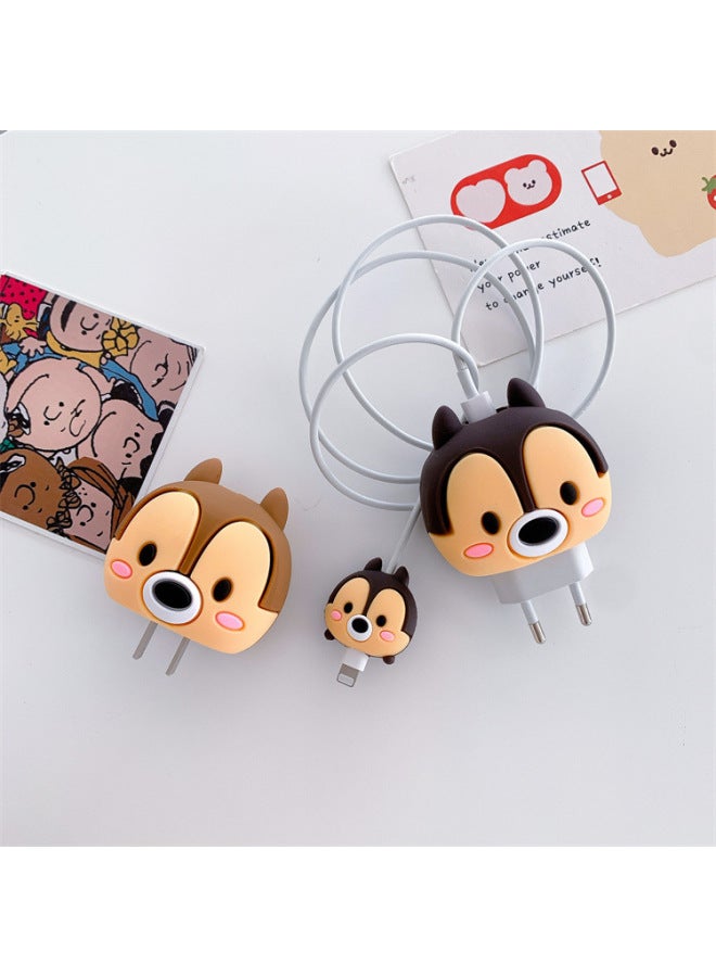 Beauenty The Cartoon Charger Protective Cover Is Suitable For Apple Fast Charging Head Protective Cover 18/20W US And European Regulations-Specifications:Mickey (2-piece Big Head Small Set) - Image 4