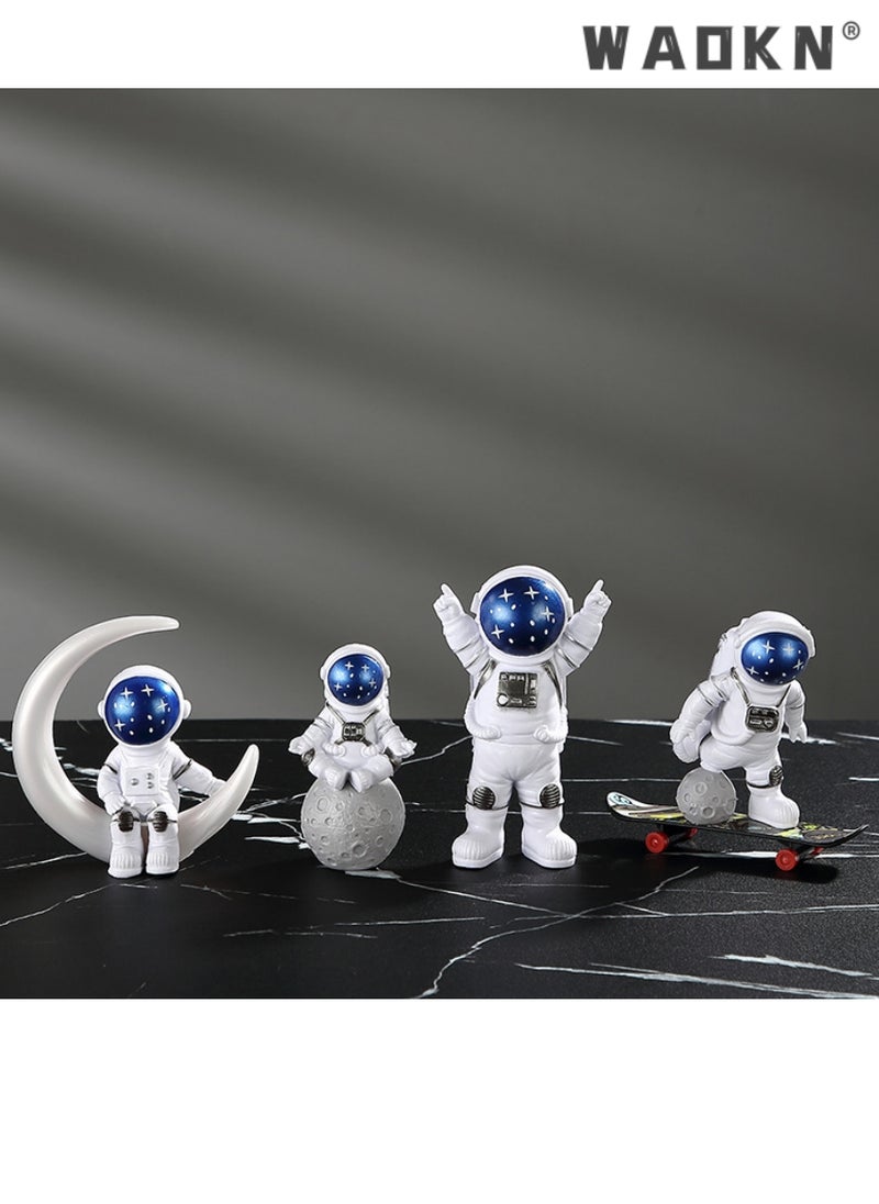 WAOKN Creative Astronaut Decoration 4-Pack Astronaut Statue Astronaut Statue Model For Astronaut Model Living Room TV Cabinet Hanging Decoration Children's Room Decoration Space Theme Birthday Gift  - Image 1