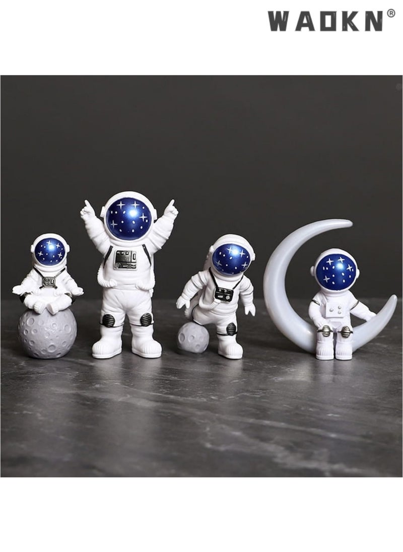 WAOKN Creative Astronaut Decoration 4-Pack Astronaut Statue Astronaut Statue Model For Astronaut Model Living Room TV Cabinet Hanging Decoration Children's Room Decoration Space Theme Birthday Gift  - Image 2