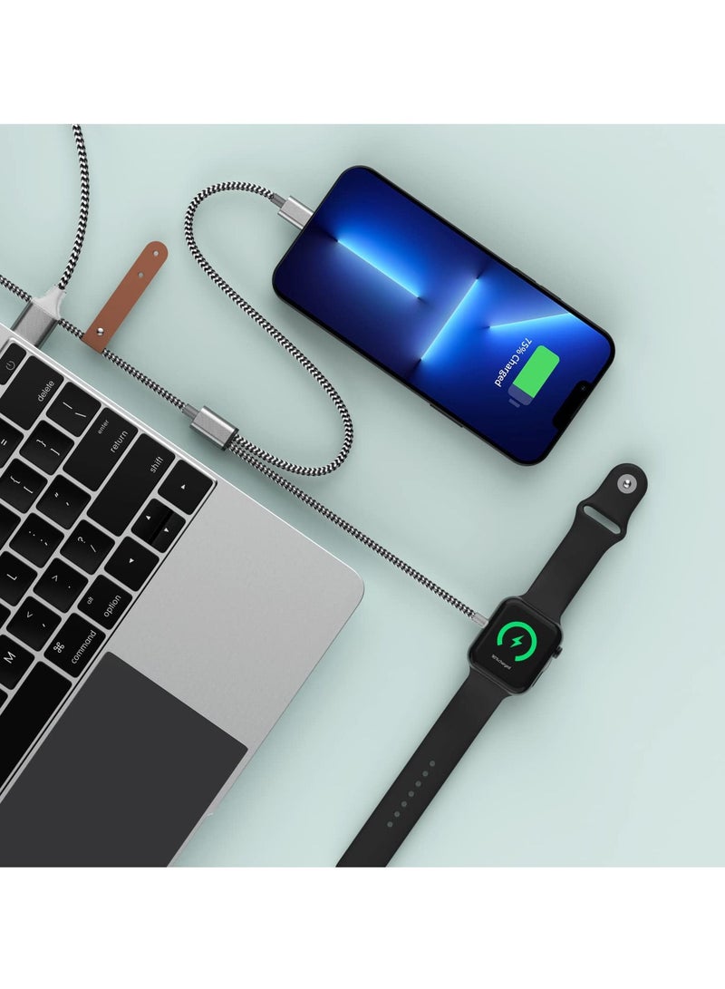 KASTWAVE Watch Charger Magnetic Charging Cord, 2 in 1 Portable Wireless Charger Cable Compatible with Watch Series 7 SE 6 5 4 3 2 Work for iPhone 13/12 Pro Max / 11 / XR/XS/X / 8 Plus - Image 3