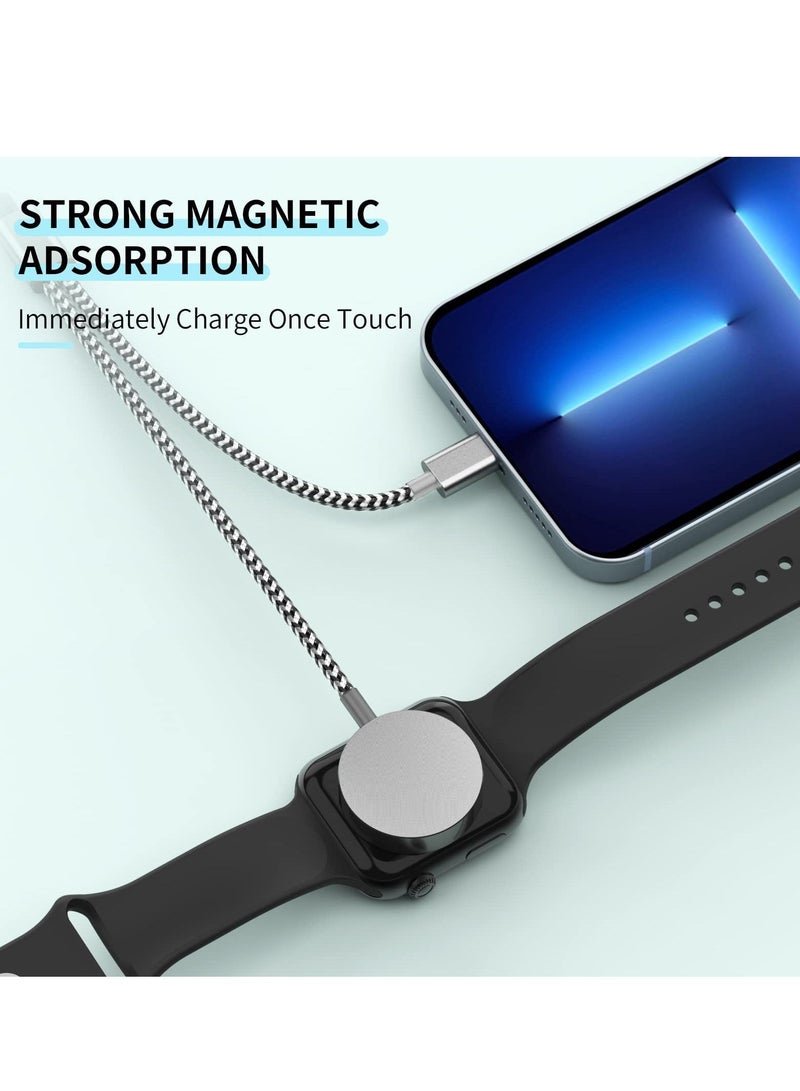 KASTWAVE Watch Charger Magnetic Charging Cord, 2 in 1 Portable Wireless Charger Cable Compatible with Watch Series 7 SE 6 5 4 3 2 Work for iPhone 13/12 Pro Max / 11 / XR/XS/X / 8 Plus - Image 5