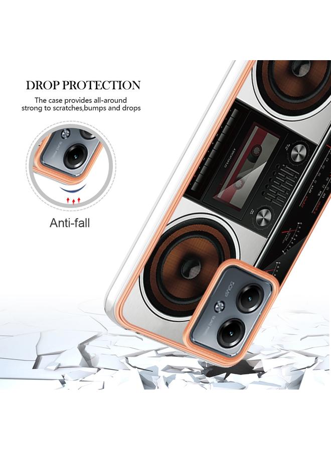 S-TOP Case For Motorola Moto G14 Electroplating Marble Dual-side IMD Phone Case - Image 5