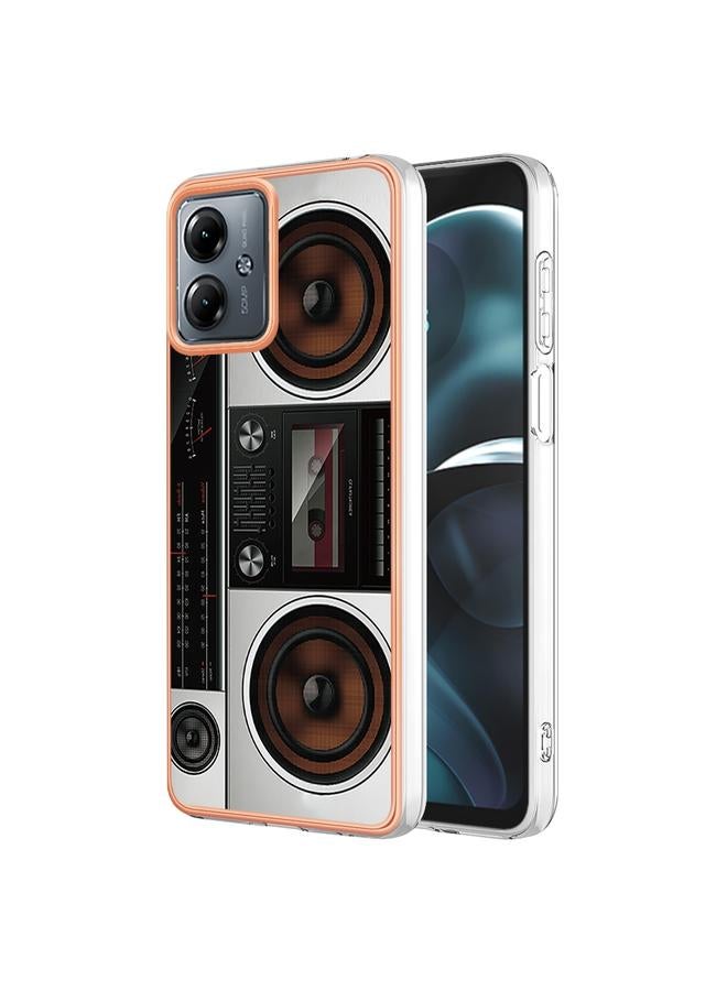 S-TOP Case For Motorola Moto G14 Electroplating Marble Dual-side IMD Phone Case - Image 1