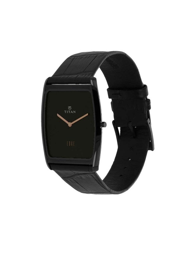 TITAN ساعة أنالوج ذات قرص أسود للرجال 1596Nl01 - Image 2