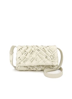 Generic 2024 New Fashionable Trendy BV Oil Wax Silk Scarf Pleated Handicraft Woven Crossbody Single Shoulder Bag Motorcycle Equipment Ac Off-white 
