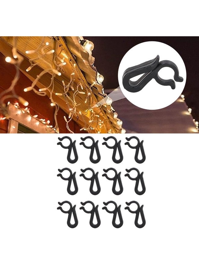 فديت مشابك إضاءة عيد الميلاد القابلة لإعادة الاستخدام من Fdit، خطافات معدنية لمشابك إضاءة المزاريب للاستخدام الخارجي للحفلات والمهرجانات وأعياد الميلاد، 120 قطعة (أسود) - Image 5