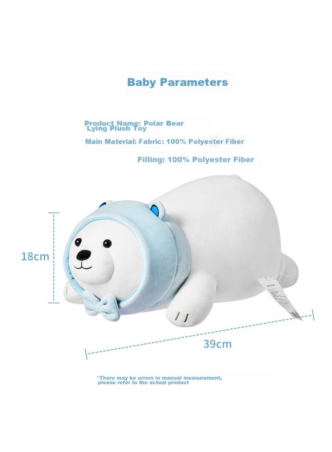 Miniso White Bear Lying Posture Plush Toy Pillow Cushion For Bedroom, Office, Nap, Birthday Gift - Upgraded Version - Image 2