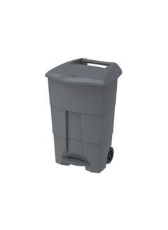 Cosmoplast 100L Step-on Waste Bin with Pedal & Wheels GRAY 