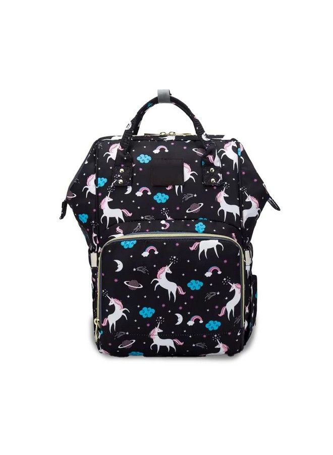 Chinmay Kids Diaper Bag Nursing Maternity Backpack Waterproof Multifunctional Travel Bag Large Size (20 X 18 X 40 Cms)(Blue) (Black Unicorn)  - Image 1