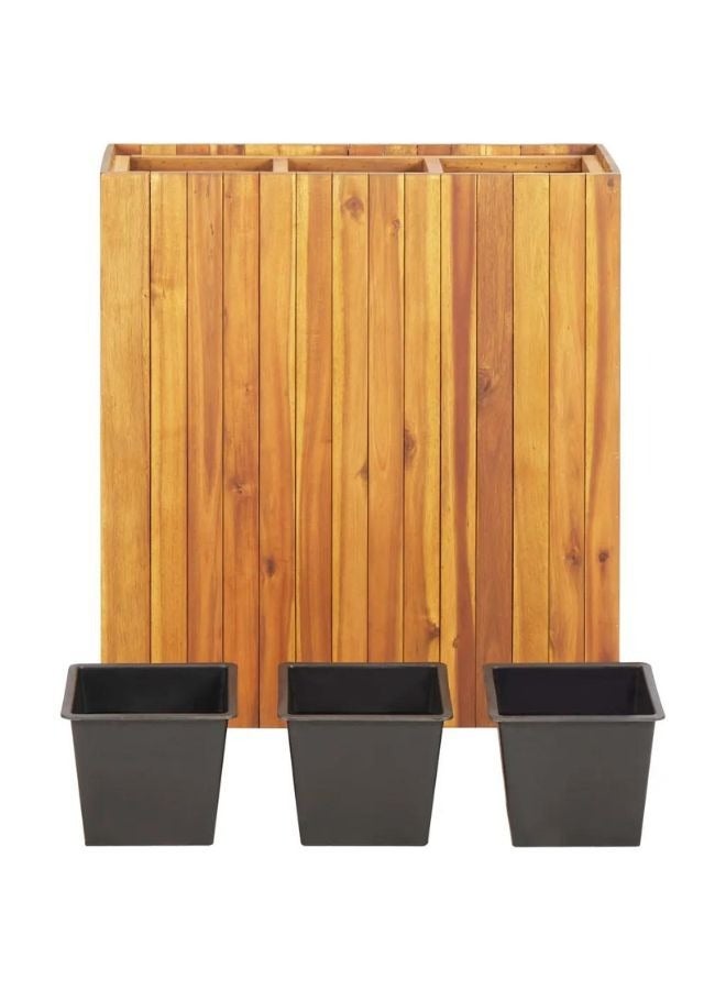 vidaxl vidaXL Garden Raised Bed with 3 Pots Solid Acacia Wood  - Image 2