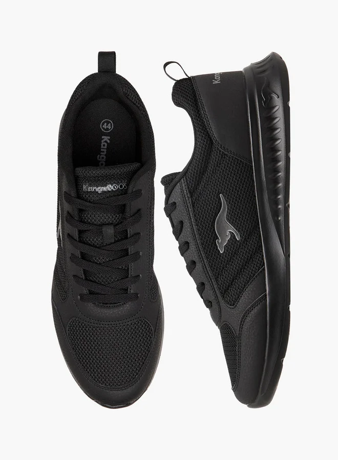 كانغاروس Men's Textured Sports Shoes with Lace-Up Closure