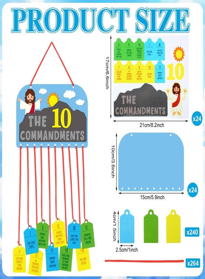 Kigeli 24 Sets Ten Commandments Mobile Craft Kits 10 Commandments Religious DIY Paper Stickers Crafts for Sunday School Christian Church Home Bible Activities VBS DIY Supplies - Image 2