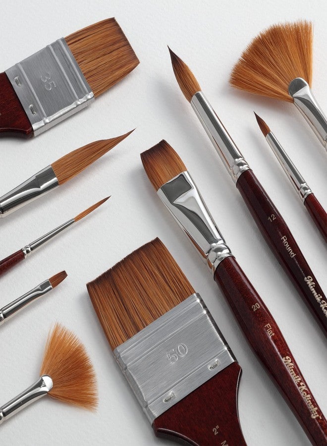 Creative Mark Mimik Kolinsky Watercolor Brush - # 14 Flat - Short Handle Synthetic Paint Brush - Handmade in Germany - Synthetic Sable Paint Brushes for Professional Artists - Animal-Friendly - Image 5