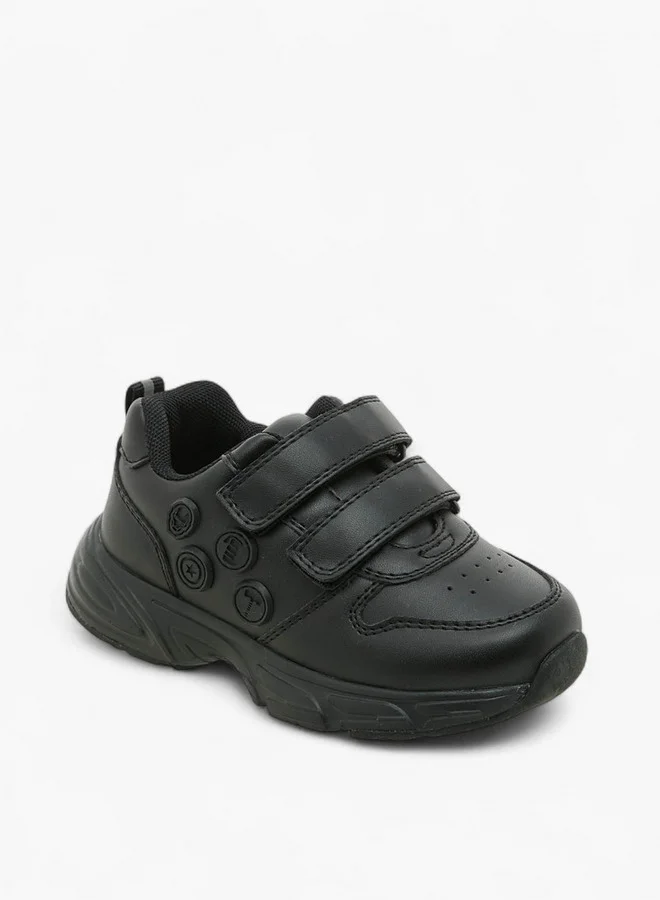 مارفل Boys Textured School Shoes with Hook and Loop Closure