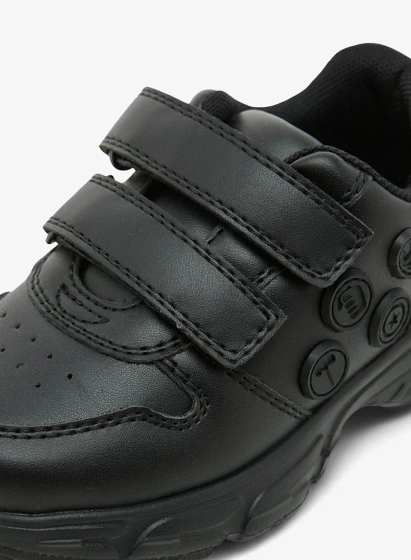MARVEL Boys Textured School Shoes with Hook and Loop Closure