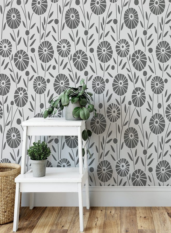 Stencil Revolution Posies Garden Pattern Wall Stencil - Add A Designer Touch to Your Home - Garden Stencil, Wall Stencil Ideas, Stencil for Walls, Large Wall Stencils - Image 2