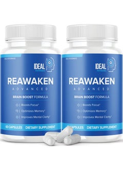 IDEAL PERFORMANCE Reawaken Brain Boost Supplement For Memory Advanced Formula (2 Pack 120 Capsules)  - Image 1