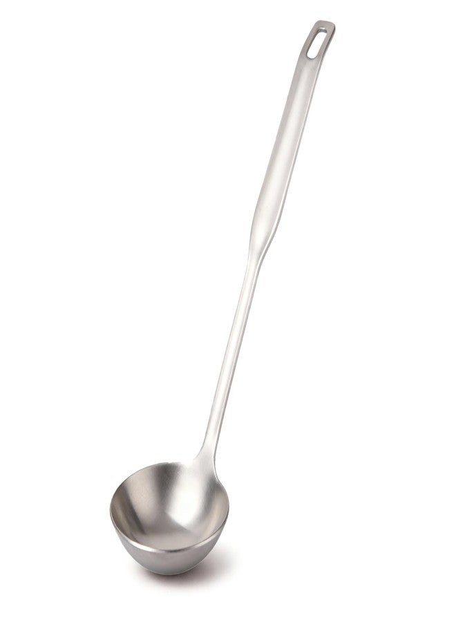 Voltology Professional Stainless Steel Soup Ladle, 10.5" Comfort Grid, Long Ergonomic Handle, Durable Kitchen Utensil for Cooking, Stirring, Serving Soups, Heavy-Duty Metal, Dishwasher Safe - Image 1