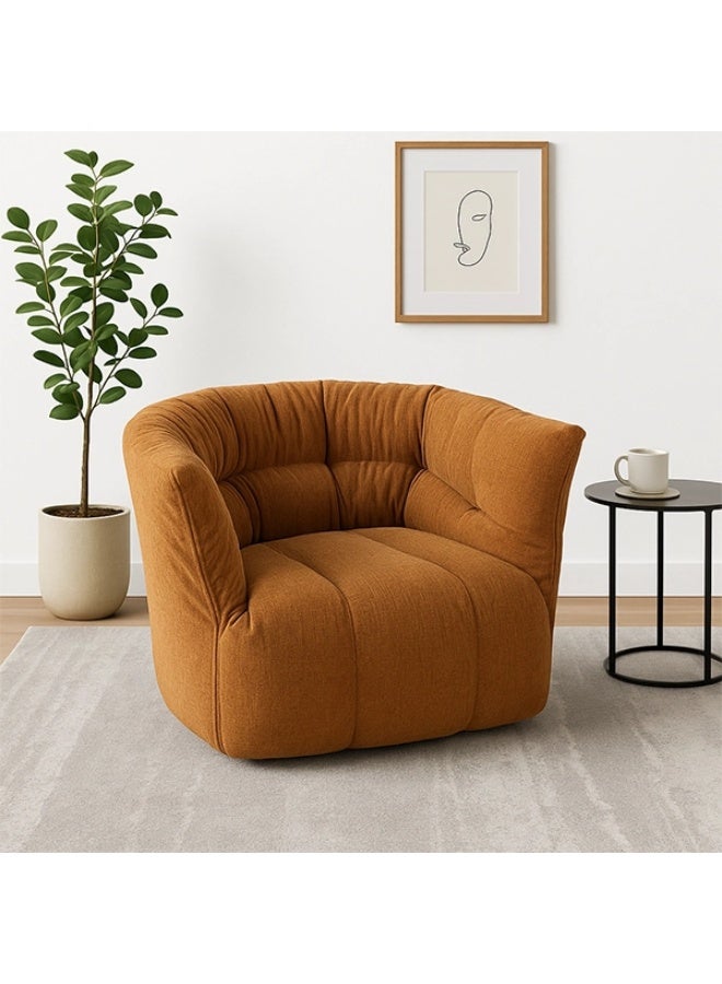 YI ONE Sofa Chair – Orange Fabric Single Seater with High Cushion, Lightweight Luxury Sofa for Living Room & Home, 1100×920×785 mm - Image 1