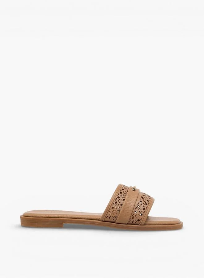 Flora Bella Women Laser Cut Slide Sandals