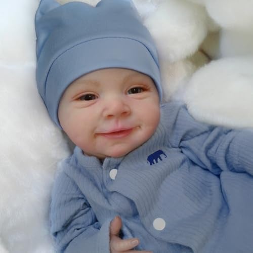 CHAREX Realistic Reborn Baby Boy 18 Inch Lifelike Newborn Baby Doll with Soft Cloth Body Handcrafted Weighted Real Life Baby Dolls with Accessories for Kids Age 3 - Image 5