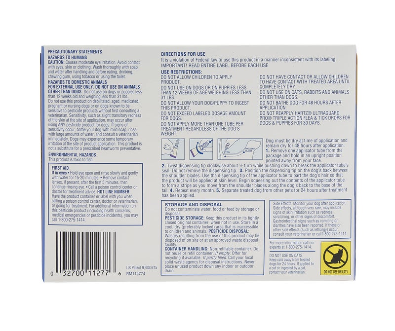 Hartz UltraGuard Pro Flea & Tick Topical Dogs & Puppies Treatment & Prevention, 6 Months, 31-60 lbs - Image 2