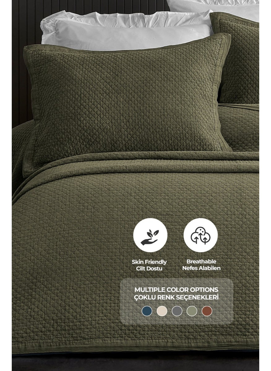 Evlen Home Collection - Cotton Double Special Stone Washed Bedspread Luxury Soft Durable Modern Vitali - Image 1