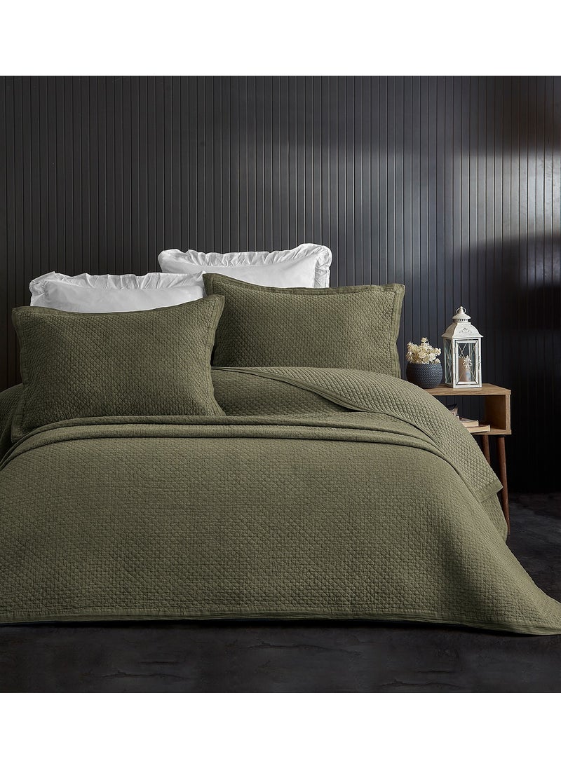 Evlen Home Collection - Cotton Double Special Stone Washed Bedspread Luxury Soft Durable Modern Vitali - Image 1