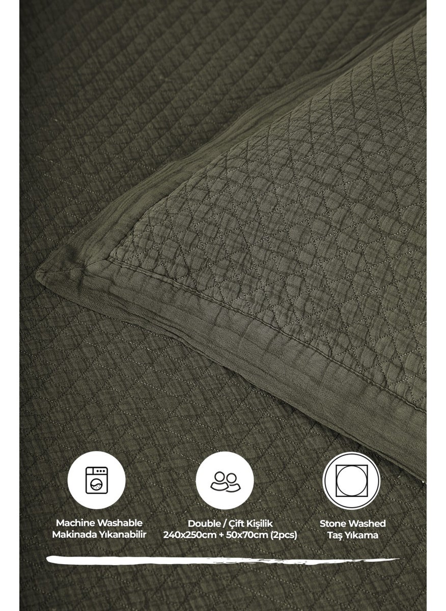 Evlen Home Collection - Cotton Double Special Stone Washed Bedspread Luxury Soft Durable Modern Vitali - Image 1
