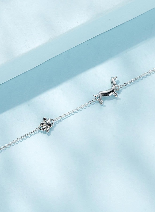 WOSTU Dog Bracelet 925 Sterling Sliver Dog Bracelet Dachshund Adjustable Bracelet for Women Dog Mom Pet Lover Gifts Jewelry - Image 5