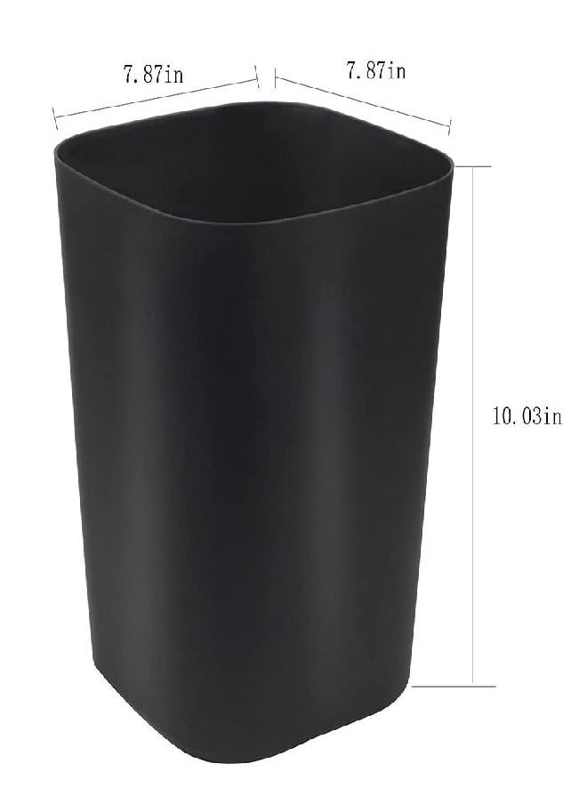 mDesign Small Modern 1.3 Gallon Rectangle Metal Lidded Step Trash Can, Compact Garbage Bin with Removable Liner Bucket and Handle for Bathroom, Kitchen, Craft Room, Office, Garage - Matte Light Blue