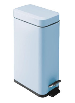 mDesign Small Modern 1.3 Gallon Rectangle Metal Lidded Step Trash Can, Compact Garbage Bin with Removable Liner Bucket and Handle for Bathroom, Kitchen, Craft Room, Office, Garage - Matte Light Blue - pzsku/Z9A137485428CE2979DD8Z/45/_/1693220218/a7c7726b-84fc-471f-8849-765e72ec43a5