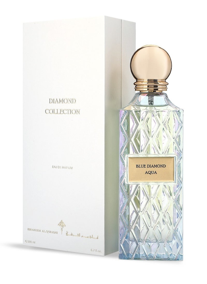 IBRAHEEM AL.QURASHI Ibraheem Al Qurashi Blue Diamond Aqua Eau de Parfum – 200ml | Fresh Aquatic & Woody Fragrance | Long-Lasting Scent with Musk & Incense  - Image 5